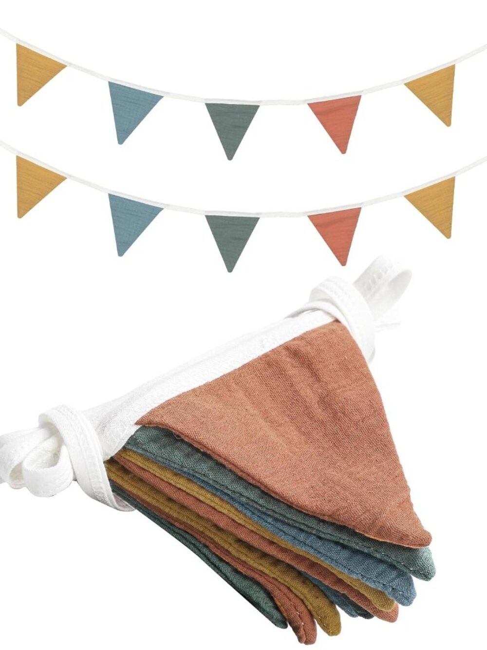 2 Pcs Pennant Banner Flags Nursery Garland Triangle, Warm Color